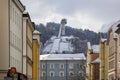 View from Leopold street of Bergisel Ski Jump, Innsbruck, Austria