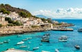 View of Levanzo Island, is the smallest of the three Aegadian islands in the Mediterranean sea of Sicily. Royalty Free Stock Photo