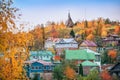 View of Levitan Mountain and houses