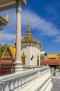 View of the Library from the Temple of the Emerald Buddha in a compound of the Silver Pagoda inside the Royal Palace