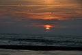 View of Lido di Jesolo beach early in the morning at different phases of sunrise