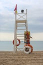 View of a life guard tower or post at a beach Royalty Free Stock Photo