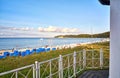 View from the lifeguard tower to the beach and the pier in Binz. Pomerania, island of RÃÂ¼gen