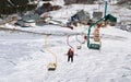 View of the lift at the top of the Cheget mountain, Elbrus region