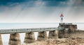 View of the Lighthouse of the Grande JetÃÂ©e large pier at Sables d Olonnes