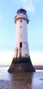View of a lighthouse in Liverpool at sunset, United Kingdom Royalty Free Stock Photo