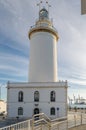 View of the lighthouse in Malaga, Spain Royalty Free Stock Photo
