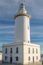 View of the lighthouse in Malaga, Spain Royalty Free Stock Photo