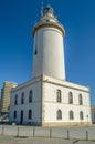 View of the lighthouse in Malaga, Spain Royalty Free Stock Photo