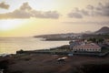 View from Lighthouse of Maria Pia with a cliff next to it, in the city of Praia, island of Santiago, Cape Verde Royalty Free Stock Photo