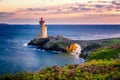 View of the lighthouse Phare du Petit Minou in Plouzane, Brittany Bretagne, France Royalty Free Stock Photo