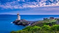 View of the lighthouse Phare du Petit Minou in Plouzane, Fort du