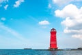 Lighthouse at Sunda Kelapa harbor, the gate to Jakarta port of Indonesia Royalty Free Stock Photo