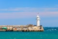 A view of the lighthouse in Yalta. Port. Crimea. Royalty Free Stock Photo