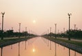 View of Lightpost along roads. Nakhonprathom, Thailand.