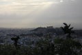 View from Likavittos hill to Athens with Acropolis