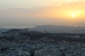 View from Likavittos hill to Athens with Acropolis