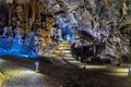 A view of limestone structures in a large chamber in Cango Caves, South Africa Royalty Free Stock Photo