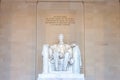 View to iconic Lincoln Memorial marble statue Royalty Free Stock Photo