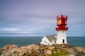 view of the Lindesnes Lighthouse in Norway at sunset Royalty Free Stock Photo