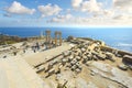 View of the Lindos Acropolis on the island of Rhodes Greece Royalty Free Stock Photo