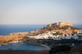 A view of Lindos bay, Rhodes, Greece Royalty Free Stock Photo