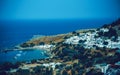 View at Lindou Bay from Lindos Rhodes island, Greece.