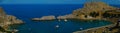 View at Lindou Bay from Lindos Rhodes island, Greece.