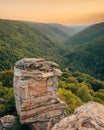 View from Lindy Point, at Blackwater Falls State Park near Davis, West Virginia Royalty Free Stock Photo