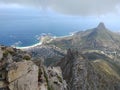 View of Lions head from table mountain Royalty Free Stock Photo