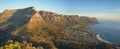 View from Lions Head across to Table Mountain, Cape Town Royalty Free Stock Photo