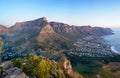 View from Lions Head across to Table Mountain, Cape Town Royalty Free Stock Photo