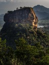 View on Lions Rock Sigiriya from opposite Rock Pidurangala Royalty Free Stock Photo