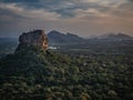 View on Lions Rock Sigiriya from opposite Rock Pidurangala Royalty Free Stock Photo