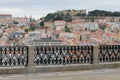 Panoramic view on a hill with the San George\'s castle in Lisbon, Portugal Royalty Free Stock Photo