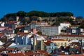 View of Lisbon City and Saint George Castle Castelo de Sao Jorge Royalty Free Stock Photo