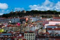 View of Lisbon City and Saint George Castle Castelo de Sao Jorge Royalty Free Stock Photo