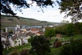 View on a little building exterior next to the hills in bingen am rhein in hessen germany