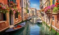 View of a little Canal in Venice