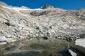 View of a little glacier lake in the famous Alta Via di Neves