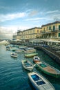 View of the little marina and touristic harbor near Castel Nuovo