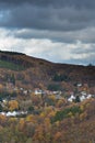 View of a little village in the Eifel in German.