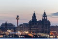 A view of the Liverpool skyline at sunrise