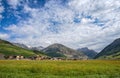 View of Livigno, an Italian town in the province of Sondrio in Lombardy and renowned winter and summer tourist resort in the Alps Royalty Free Stock Photo