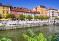 View of Ljubljana town, capital of Slovenia. Royalty Free Stock Photo