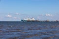 View of the lng terminal in Wilhelmshaven from the North Sea Royalty Free Stock Photo