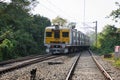 A view of local train of Eastern Railway in Indian Railway system running in city Kolkata, West Bengal, India