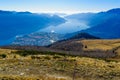 View of Locarno and Lake Maggiore from the Cardada-Cimetta mount Royalty Free Stock Photo