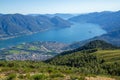 View of Locarno and Lake Maggiore from the Cardada-Cimetta mountain range. Ticino canton, Switzerland Royalty Free Stock Photo