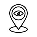 View location thin line vector icon